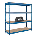 1x SX400 Industrial Shelving - 2440mm High - 400kg - Chipboard - Blue