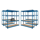 4x SX400 Industrial Shelving - 2440mm High - 400kg - Chipboard - Blue
