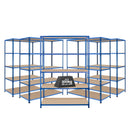 5x SX200 Industrial Shelving - 2440mm High - 200kg - Chipboard - Blue