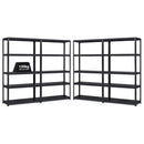 4x MT Metal Shed Shelving - 1800mm High - 90/130kg - Black