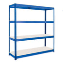 2x SX400 Industrial Shelving - 1980mm High - 400kg - Melamine - Blue