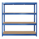 4x HRX Heavy Duty Garage Shelving - 1770mm High - up to 600kg - Blue