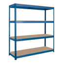 1x SX400 Industrial Shelving - 2440mm High - 400kg - Chipboard - Blue