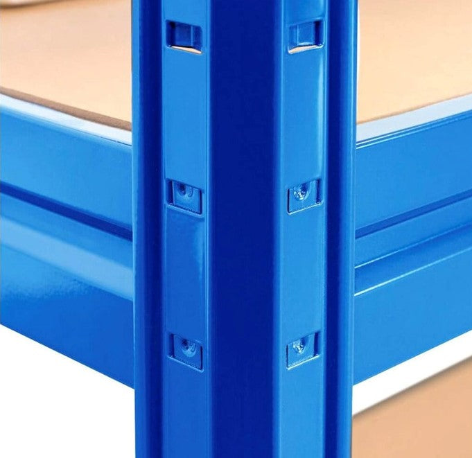 1x HRX Heavy Duty Shelving - 1770mm High - Blue with 8x 37L Wham DIY Plastic Storage Boxes