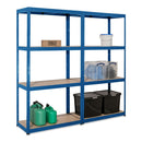 2x VRS Shelving Units - 1600mm High - Blue with 12x 24L Strata Plastic Storage Boxes