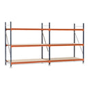 1x Mecalux Heavy Duty Longspan Shelving Extension Kit - 2500mm High - Blue & Orange