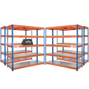 4x SX800 Industrial Shelving - 1980mm High - 800kg - Steel - Blue & Orange