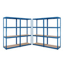 4x VRS Shelving Units - 1600mm High - Blue with 8x 60L Wham Plastic Storage Boxes