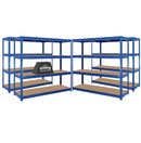 4x HRX Heavy Duty Shelving - 1770mm High - Blue with 8x 62L Wham DIY Plastic Storage Boxes