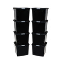4x HRX Heavy Duty Shelving - 1770mm High - Blue & Orange with 8x 37L Wham DIY Plastic Storage Boxes