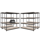 4x CRW Heavy Duty Garage Shelving - 2000mm High - 500kg - Grey