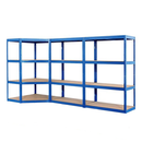 3x VRS Corner Shelving - 1600mm High - 200/280kg - Blue