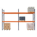 2x Pallet Racking Bays 900mm deep - Holds Standard Pallets (1200w x 1000d mm) - Blue & Orange