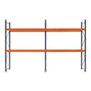 2x Pallet Racking Bays 900mm deep - Holds Standard Pallets (1200w x 1000d mm) - Blue & Orange