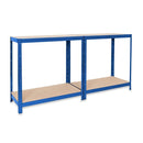 2x VRS Half Height Shelving - 800mm High - 200/280kg - Blue
