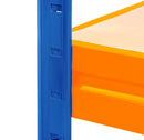 2x HRX Heavy Duty Shelving - 1770mm High - Blue & Orange with 12x 37L Wham DIY Plastic Storage Boxes
