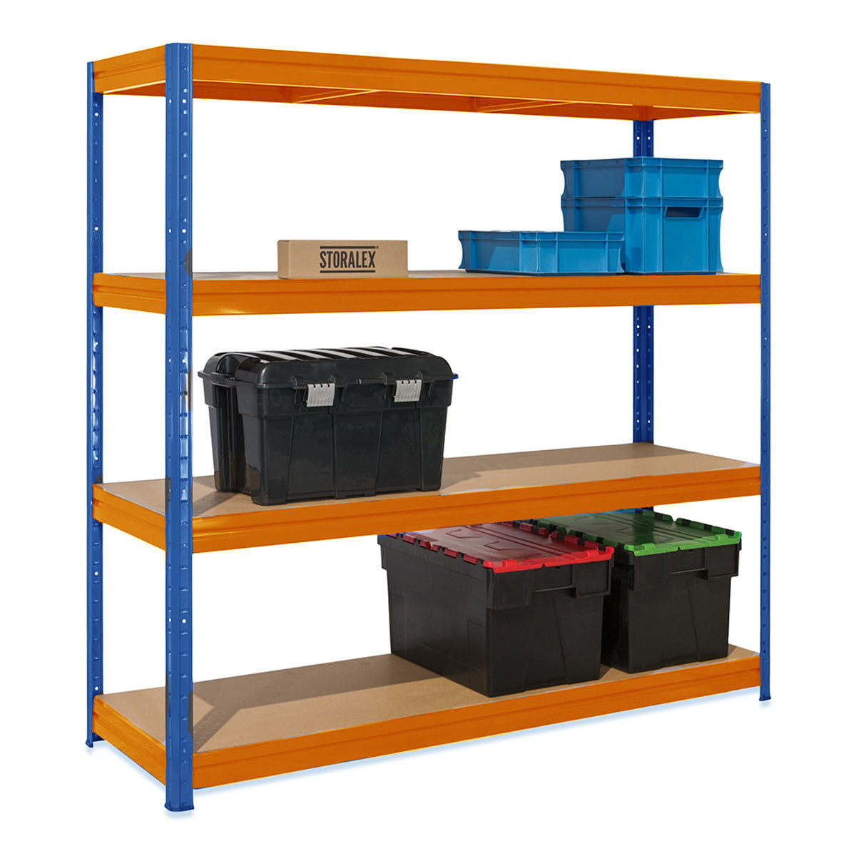 1x Storalex HRX Heavy Duty Garage Shelving 1770mm High 600kg Blue
