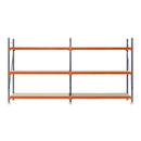 2x Mecalux Heavy Duty Longspan Shelving - 2000mm High - Blue & Orange