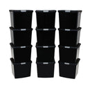 2x HRX Heavy Duty Shelving - 1770mm High - Blue & Orange with 12x 37L Wham DIY Plastic Storage Boxes
