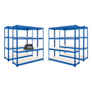 4x SX400 Industrial Shelving - 1677mm High - 400kg - Melamine - Blue