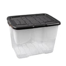 1x VRS Shelving Unit - 1800mm High - Grey with 12x 24L Strata Plastic Storage Boxes
