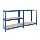 2x VRS Half Height Shelving - 1065mm High - 200/280kg - Blue