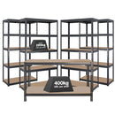 4x VRS Shelving Units - 1800mm High & 1x Workbench - 1600mm Wide - Grey