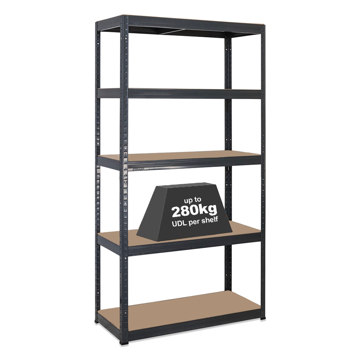 1x Storalex VRS Garage Shelving Unit 2130mm High 200/280kg Grey