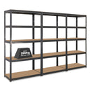 3x VRS Garage Shelving - 1800mm High - 200/280kg - Grey