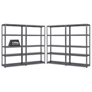4x MT Metal Garage Shelving - 1800mm High - 90/130kg - Grey