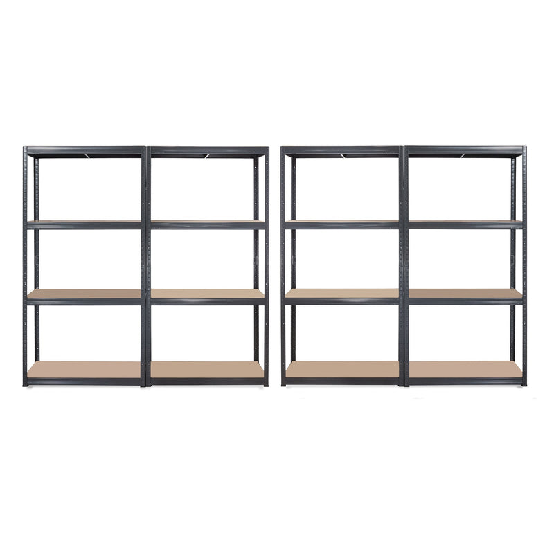 4x VRS Shelving Units - 1600mm High - Grey with 12x 33.5L Really Useful Boxes