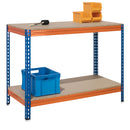 1x CRW Heavy Duty Workbench - 915mm High - 400kg - Chipboard - Blue/Orange