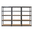 3x VRS Shelving Units - 1800mm High - Grey with 10x 37L Wham Plastic Storage Boxes