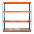 1x SX400 Industrial Shelving - 1980mm High - 400kg - Steel - Blue & Orange