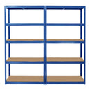 2x VRS Garage Shelving - 1800mm High - 200/280kg - Blue