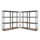 4x VRS Shelving Units - 1600mm High - Grey with 8x 33.5L Really Useful Boxes