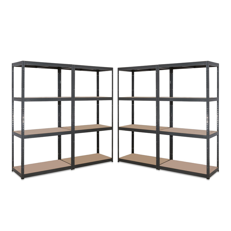 4x VRS Shelving Units - 1600mm High - Grey with 8x 33.5L Really Useful Boxes