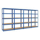 4x VRS Shelving Units - 1800mm High & 1x Workbench - 1600mm Wide - Blue