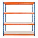 5x SX800 Industrial Shelving - 1980mm High - 800kg - Melamine - Blue & Orange