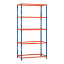 4x SX200 Industrial Shelving - 1830mm High - 200kg - Steel - Blue & Orange
