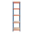 4x SX200 Industrial Shelving - 1830mm High - 200kg - Chipboard - Blue & Orange