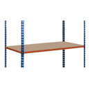 4x SX200 Industrial Shelving - 1830mm High - 200kg - Chipboard - Blue & Orange