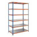 1x SX340 Industrial Shelving - 1980mm High - 340kg - Steel - Blue & Orange
