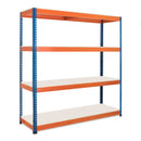 5x SX800 Industrial Shelving - 1980mm High - 800kg - Melamine - Blue & Orange