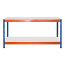 1x SX800 Workbench - 915mm High - 800kg - Melamine - Blue/Orange