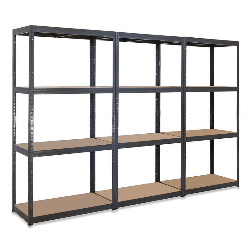 3x VRS Shelving Units - 1600mm High - Grey with 12x 33.5L Really Useful Boxes