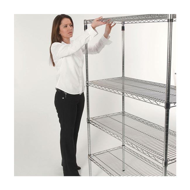 2x Eclipse Chrome Wire Shelving - 2130mm High - 300kg