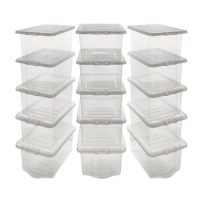 Wham Clear Plastic Storage Boxes - 5 Sizes
