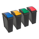 4x 25L Slimline Recycling Bin with Flip Lid - All Colours