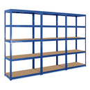 3x VRS Shelving Units - 1800mm High - Blue with 10x 37L Wham Plastic Storage Boxes